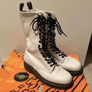 Dr Martens AirWair soft white boots